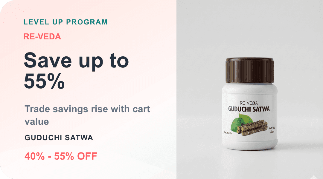 RE-VEDA Level Up save up to 55 percent campaign banner