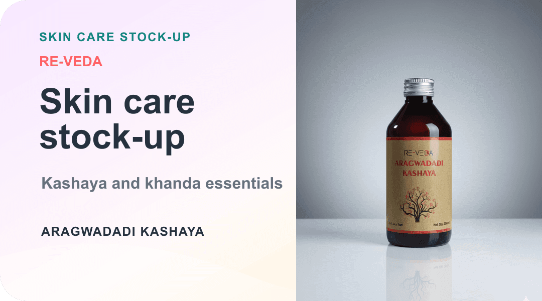 RE-VEDA skin care stock up campaign banner